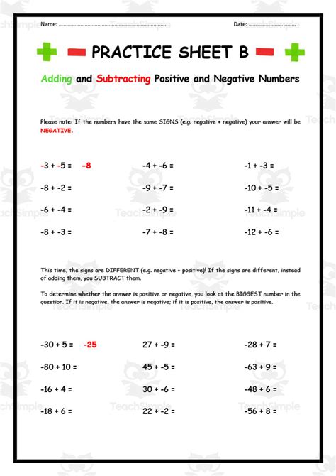 Adding and Subtracting Positive and Negative Numbers .